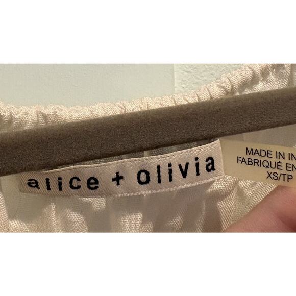 ALICE + OLIVIA Dress Women XS Cream Shift Lace Trimmed Sleeveless Boho Hoco - Picture 5 of 16